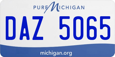 MI license plate DAZ5065