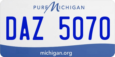 MI license plate DAZ5070