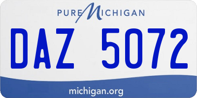 MI license plate DAZ5072