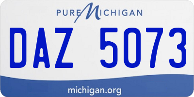 MI license plate DAZ5073