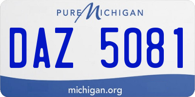MI license plate DAZ5081