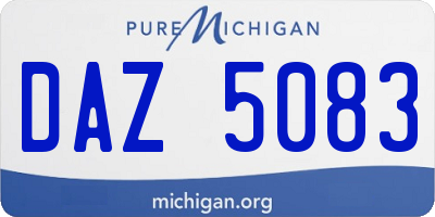MI license plate DAZ5083