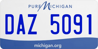 MI license plate DAZ5091