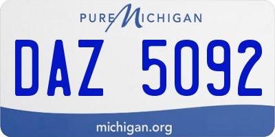MI license plate DAZ5092