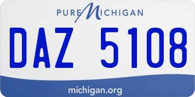 MI license plate DAZ5108