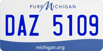 MI license plate DAZ5109