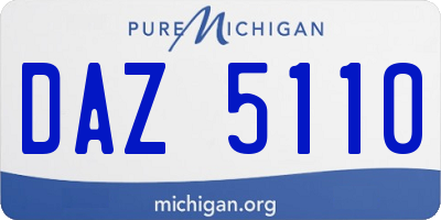 MI license plate DAZ5110
