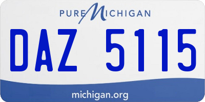 MI license plate DAZ5115