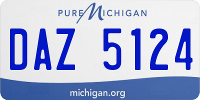 MI license plate DAZ5124