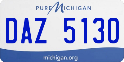 MI license plate DAZ5130