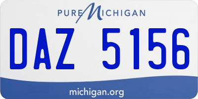 MI license plate DAZ5156