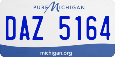 MI license plate DAZ5164