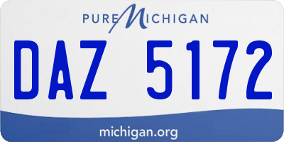 MI license plate DAZ5172
