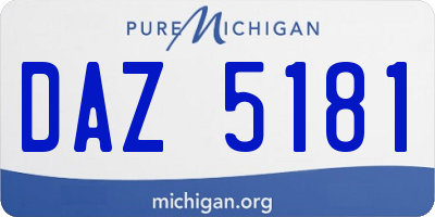 MI license plate DAZ5181