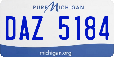 MI license plate DAZ5184