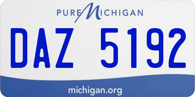 MI license plate DAZ5192