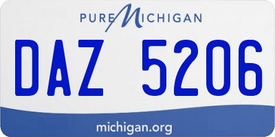 MI license plate DAZ5206