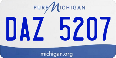 MI license plate DAZ5207
