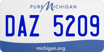 MI license plate DAZ5209