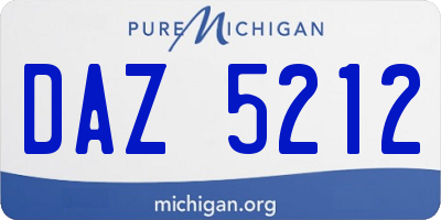 MI license plate DAZ5212