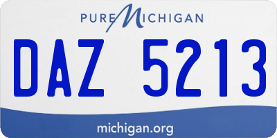 MI license plate DAZ5213