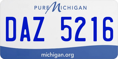 MI license plate DAZ5216