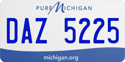 MI license plate DAZ5225