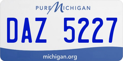 MI license plate DAZ5227