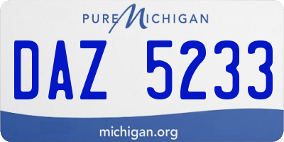 MI license plate DAZ5233