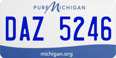 MI license plate DAZ5246