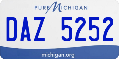 MI license plate DAZ5252