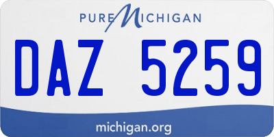 MI license plate DAZ5259