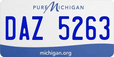 MI license plate DAZ5263
