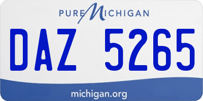 MI license plate DAZ5265