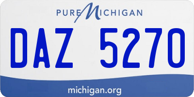 MI license plate DAZ5270