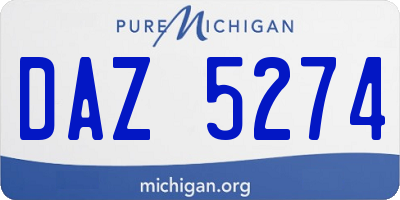 MI license plate DAZ5274