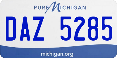 MI license plate DAZ5285