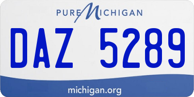 MI license plate DAZ5289