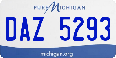 MI license plate DAZ5293