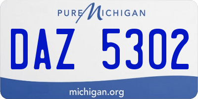 MI license plate DAZ5302