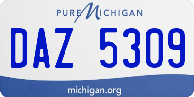 MI license plate DAZ5309