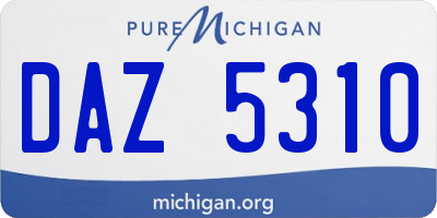 MI license plate DAZ5310