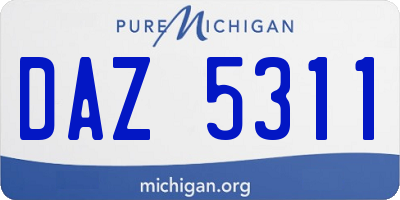MI license plate DAZ5311