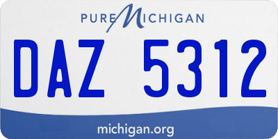 MI license plate DAZ5312