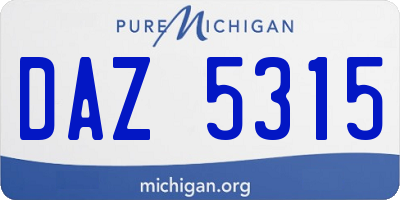MI license plate DAZ5315