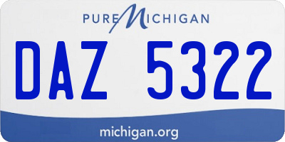 MI license plate DAZ5322
