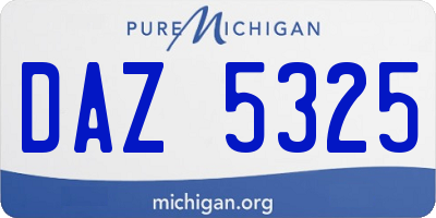 MI license plate DAZ5325