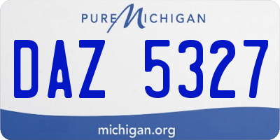 MI license plate DAZ5327