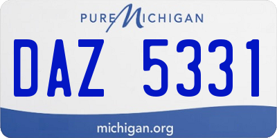 MI license plate DAZ5331