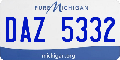 MI license plate DAZ5332